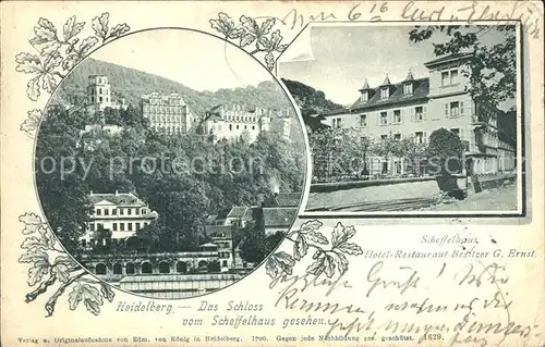 Heidelberg Neckar Schloss Hotel-Restaurant Scheffelhaus  / Heidelberg /Heidelberg Stadtkreis