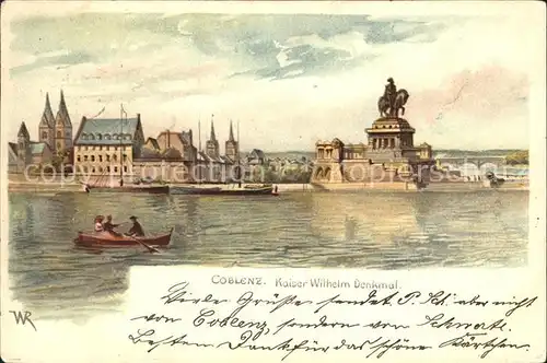 Koblenz Rhein Kaiser-Wilhelm-Denkmal Litho / Koblenz /Koblenz Stadtkreis