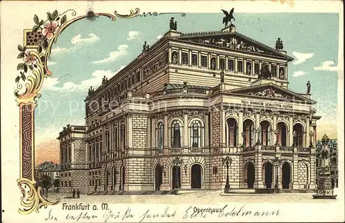Frankfurt Main Opernhaus Litho / Frankfurt am Main /Frankfurt Main Stadtkreis
