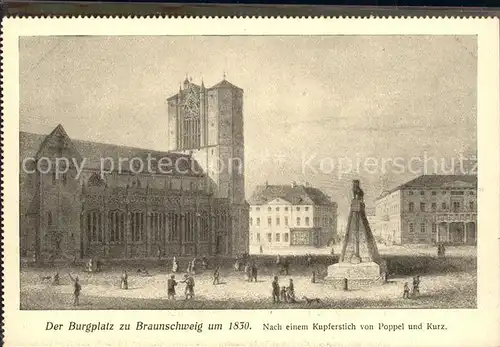 Braunschweig Der Burgplatz um 1830 Kat. Braunschweig