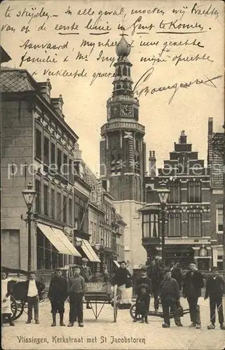 Vlissingen Kerkstraat met St Jacobstoren Kat. Vlissingen