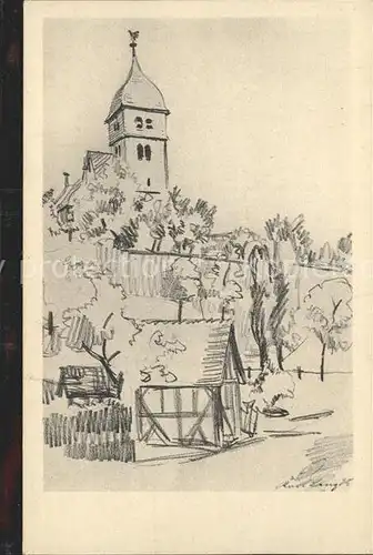 Niederwalgern Kirche Zeichnung Kat. Weimar (Lahn)