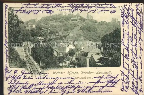 Loschwitz Weisser Hirsch Drahtseilbahn Kat. Dresden