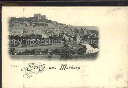 Marburg Lahn Totalansicht mit Schloss Kat. Marburg