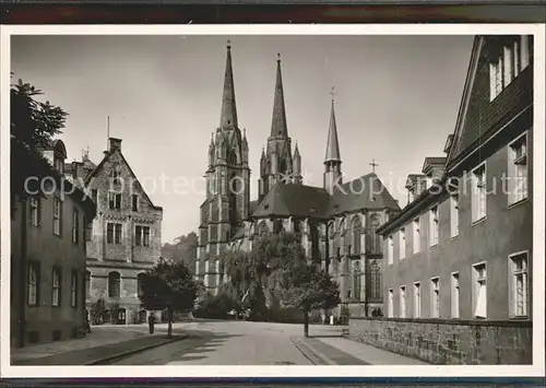 Marburg Lahn Elisabethkirche mit Ohren und Kinderklinik Kat. Marburg
