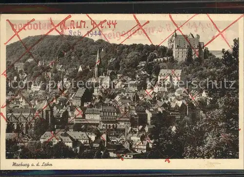 Marburg Lahn Teilansicht mit Schloss Kat. Marburg