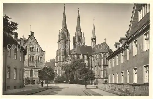 Marburg Lahn Ohren und Kinderklinik mit Elisabethkirche Kat. Marburg