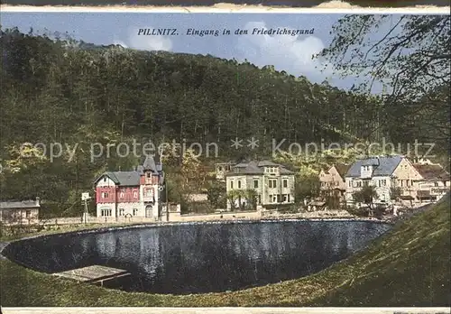 Pillnitz Partie im Friedrichsgrund Gondelteich Kat. Dresden