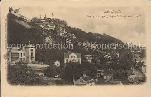 Loschwitz Ortsansicht Bergschwebebahn Kat. Dresden