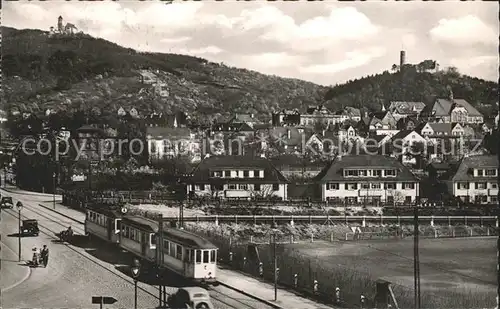 Weinheim Bergstrasse Teilansicht Strassenbahn Schloss Kat. Weinheim