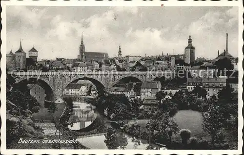 Bautzen Stadtblick mit Kronprinzenbruecke Kat. Bautzen