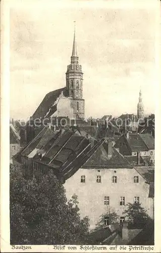 Bautzen Blick vom Schlossturm auf Petrikirche Kat. Bautzen