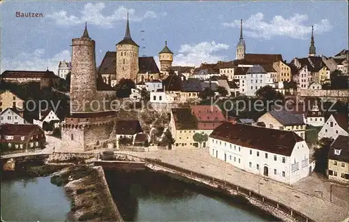 Bautzen Stadtansicht Alte Wasserkunst Michaeliskirche Kat. Bautzen