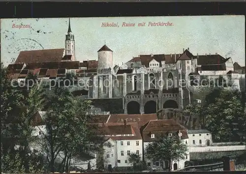 Bautzen Nicolai Ruine mit Petrikirche Kat. Bautzen