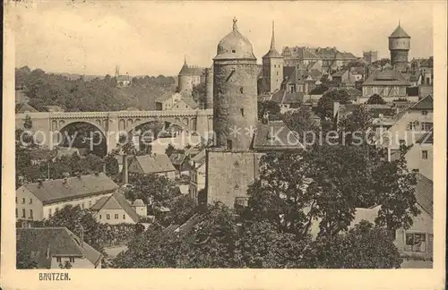 Bautzen Kronprinzenbruecke Wasserturm Michaeliskirche Kat. Bautzen