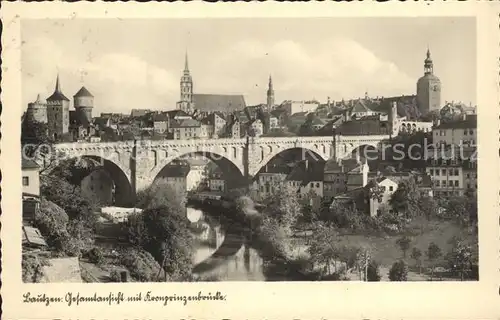 Bautzen Gesamtansicht mit Spree und Kronprinzenbruecke Kat. Bautzen