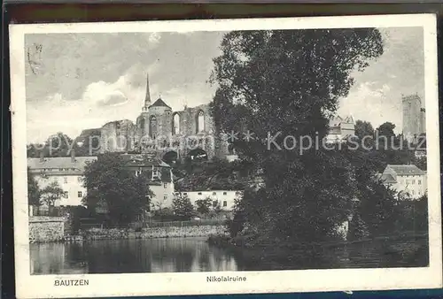 Bautzen Nicolai Ruine Spreepartie Kat. Bautzen