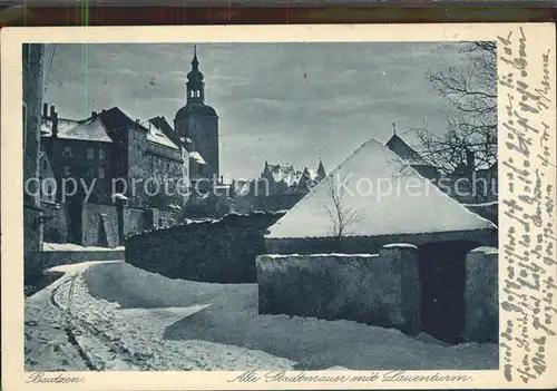 Bautzen Alte Stadtmauer mit Lauenturm Kat. Bautzen