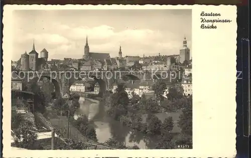 Bautzen Kronprinzenbruecke Spreepartie Michaeliskirche Kat. Bautzen