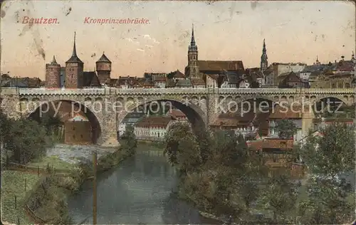 Bautzen Kronprinzenbruecke Spreepartie Kat. Bautzen