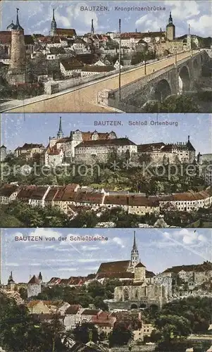 Bautzen Kronprinzenbruecke Schloss Ortenburg Stadtansicht Kat. Bautzen