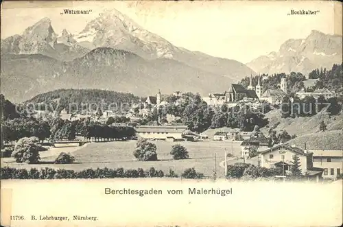 Berchtesgaden mit Watzmann und Hochkalter Kat. Berchtesgaden