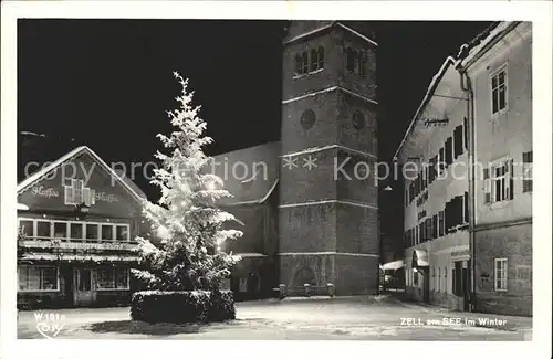 Zell See Winteridyll Weihnachtsbaum Kirche Kat. Zell am See