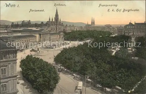 Wien Parlament Rathaus Franzensring kk Hof Burgtheater Kat. Wien