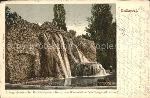 Budapest Grosser Wasserfall auf der Margarethen Insel Kat. Budapest