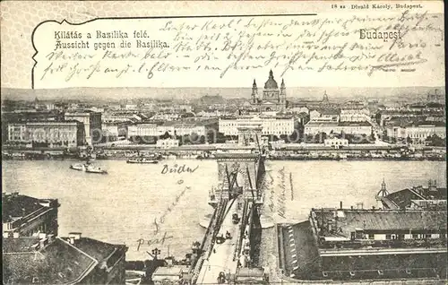 Budapest Kettenbruecke Basilika Panorama Kat. Budapest