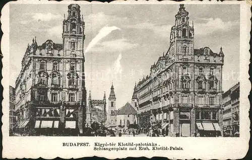 Budapest Schlangenplatz mit Erzh Klotild Palais Kat. Budapest