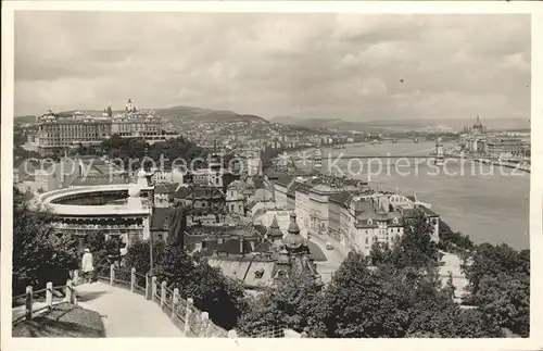 Budapest Blick vom St Gellertberg Kat. Budapest