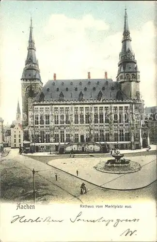 Aachen Rathaus mit Marktplatz Kat. Aachen