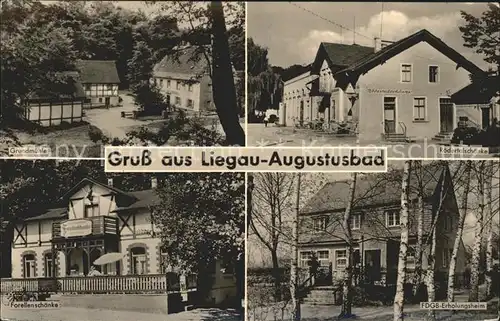 Liegau Augustusbad Forellenschaenke Grundmuehle FDGB Erholungsheim Kat. Radeberg