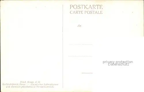 Essen Oldenburg Gussstahlfabrik Chemisches Laboratorium Friedrich Krupp AG Kat. Essen (Oldenburg)
