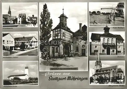 Moehringen Stuttgart Rathaus Freibad Spitalhof Kat. Stuttgart