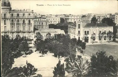 Tunis Place de la Gare Francaise Kat. Tunis