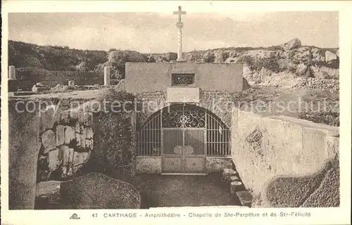 Carthage Karthago Amphitheatre Chapelle de Ste Perpetue St Felicite  Kat. Tunis