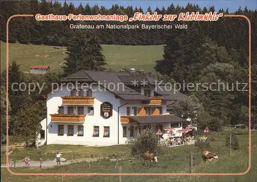 Grafenau Niederbayern Gasthaus Ferienwohnanlage  Einkehr zur Kleblmuehle  Kat. Grafenau