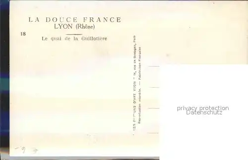 Lyon France Quai de la Guillotiere  Kat. Lyon