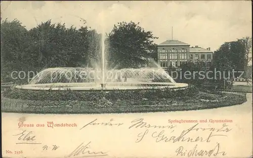 Wandsbek Springbrunnen Gymnasium Kat. Hamburg