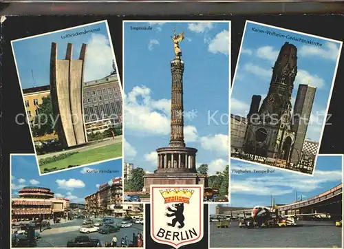Berlin Siegessaeule Luftbrueckendenkmal Kurfuerstendamm Kat. Berlin