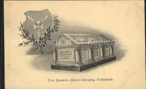 Friedrichsruh Aumuehle Fuerst Bismarck Marmor Sarkophag Kat. Aumuehle