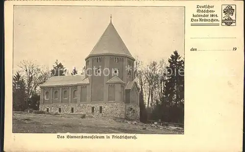Friedrichsruh Aumuehle Bismarckmausoleum Deutscher Maedchenkalender Kraenzchen Kat. Aumuehle