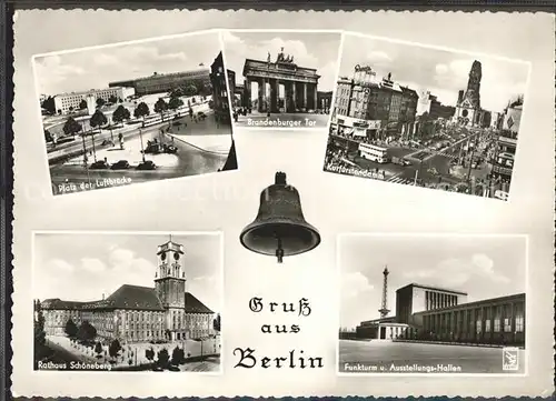 Berlin Funkturm Ausstellungshallen Kurfuerstendamm Brandenburger Tor Rathaus Kat. Berlin