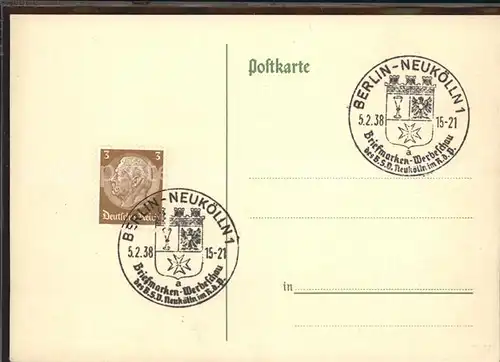 Neukoelln Briefmarken Werbeschau Kat. Berlin