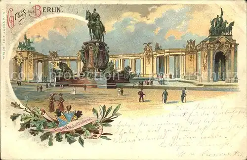 Berlin Kaiser Wilhelm Denkmal Kat. Berlin