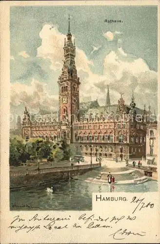 Hamburg Rathaus Kuenstlerkarte Kat. Hamburg