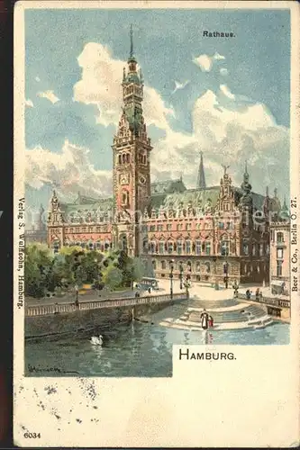 Hamburg Rathaus Kuenstlerkarte Kat. Hamburg