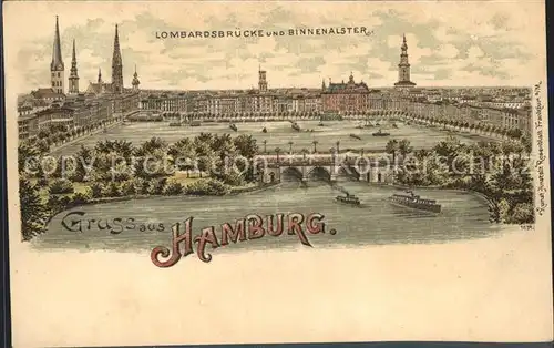 Hamburg Lombardsbruecke Binnenalster Kat. Hamburg